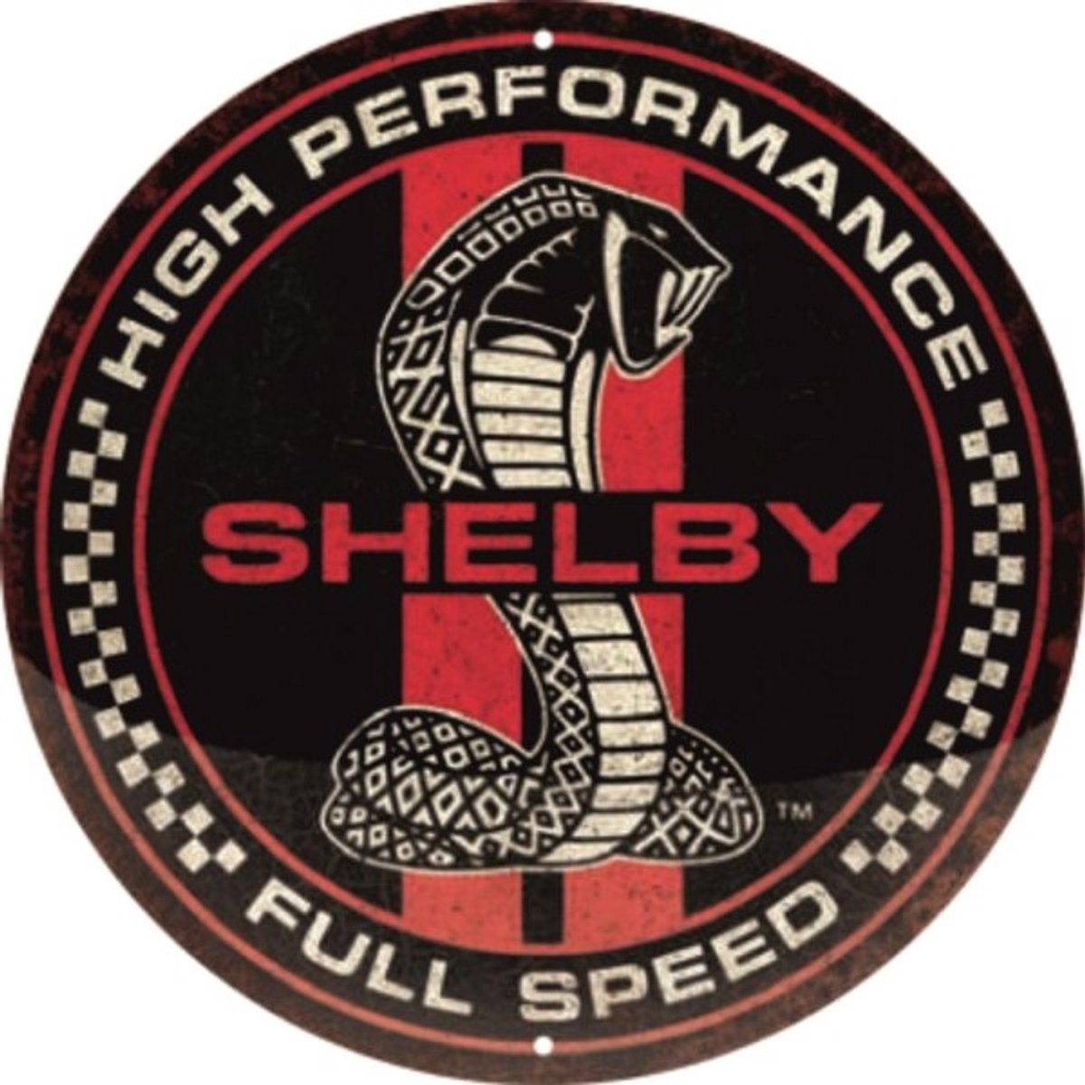 Wandbord - Round Sign - Shelby - High Performance Full Speed