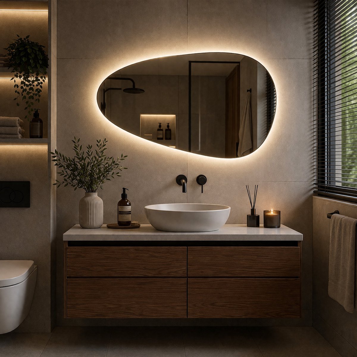 Badkamerspiegel Met Verlichting - Dubbele Touch Bediening en Anti-condens - Horizontaal of Verticaal Ophangen - Badkamer Spiegel - 60x100