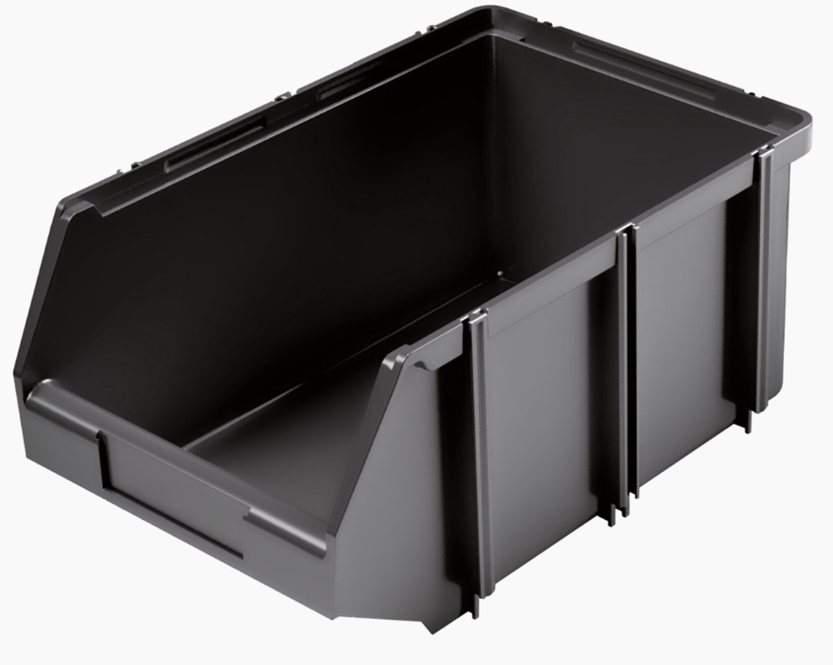 Kistenberg Click Box - Werkplaatsbak - 30cm - Zwart - Stapelbaar