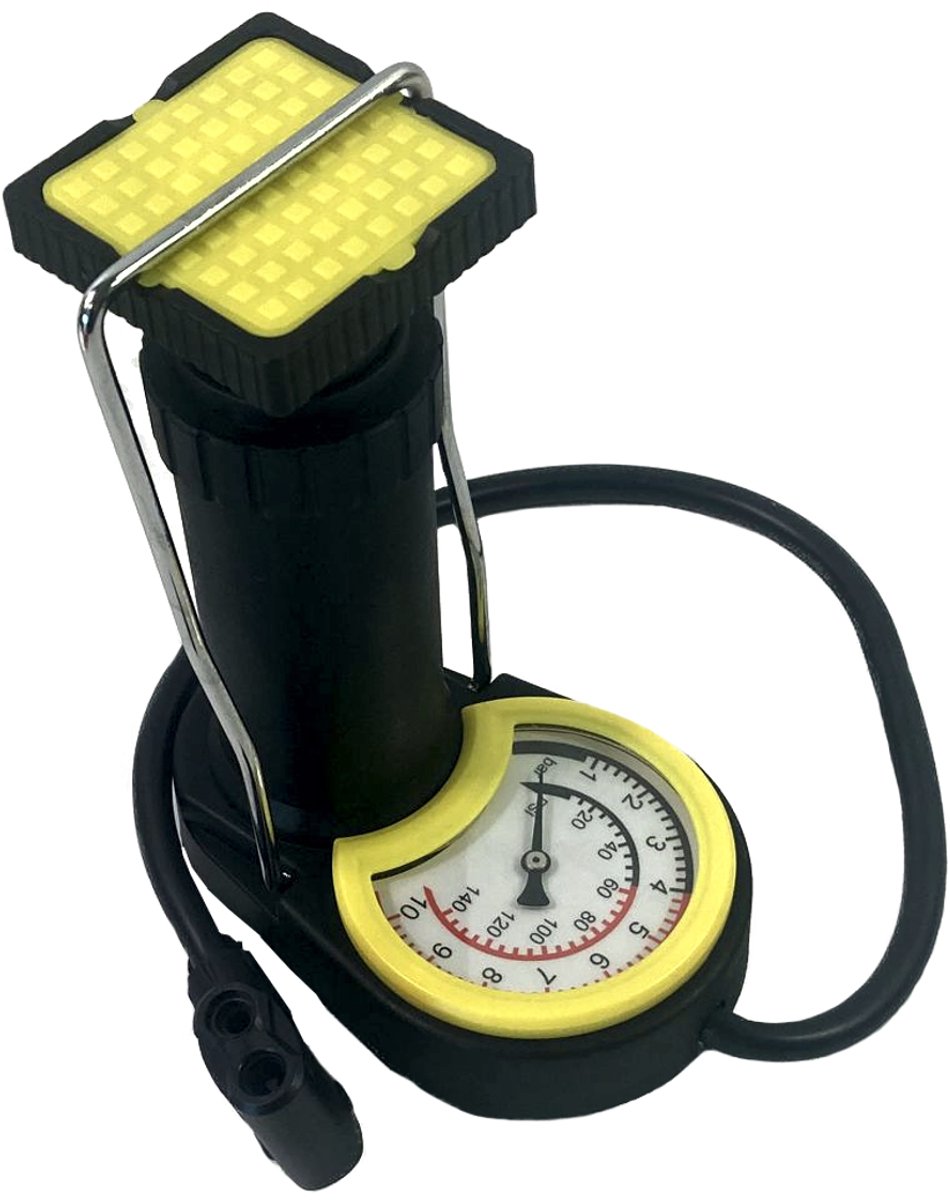 WMC - Mini voetpomp - Fietsen en speelgoed - Inclusief adapters - Manometer