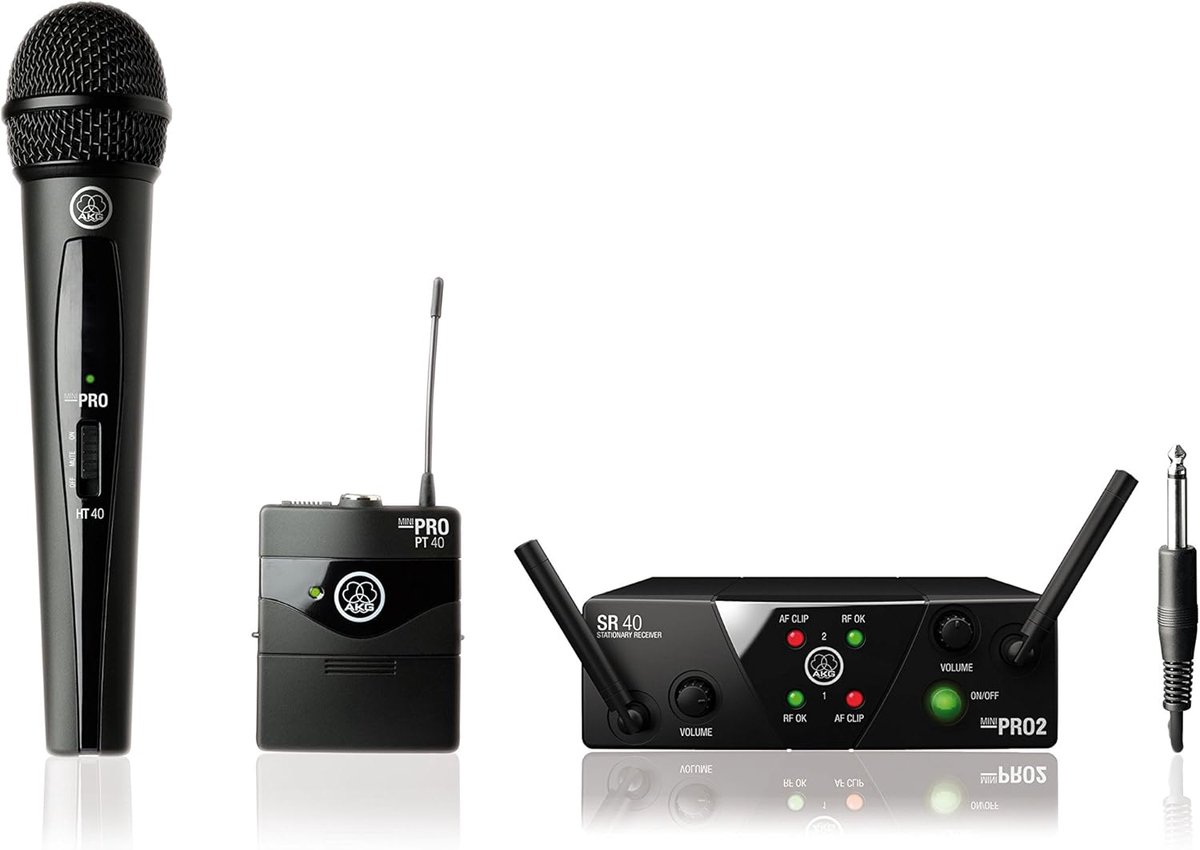 Draadloos Microfoon Systeem - Dubbele Set - Podium Optredens - Tot 30 Uur Batterij - Compact Ontwerp - Zwart
