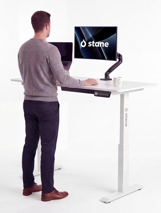 Stane Zit sta bureau elektrisch - 4 geheugenstanden - 140x60 cm - Bol