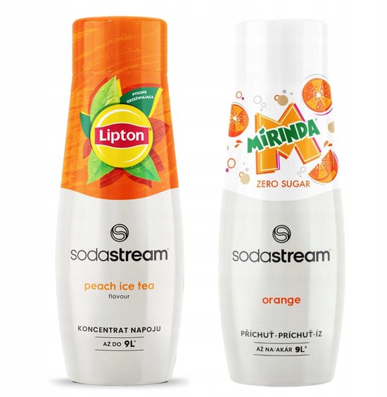 Sodastream - Lipton Ice Tea Perzik & Mirinda - Limonadesiropen - Dubbel Pakket - Zero Suiker - Fris en Smakelijk
