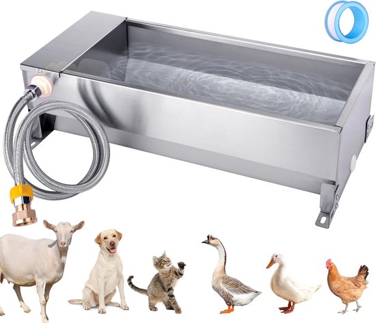 Asixxsix Automatische Drinkbak Voor Vee – Roestvrij Staal, Met Vlotterbal En Kraan, Geschikt Voor Paarden, Koeien, Schapen En Geiten
