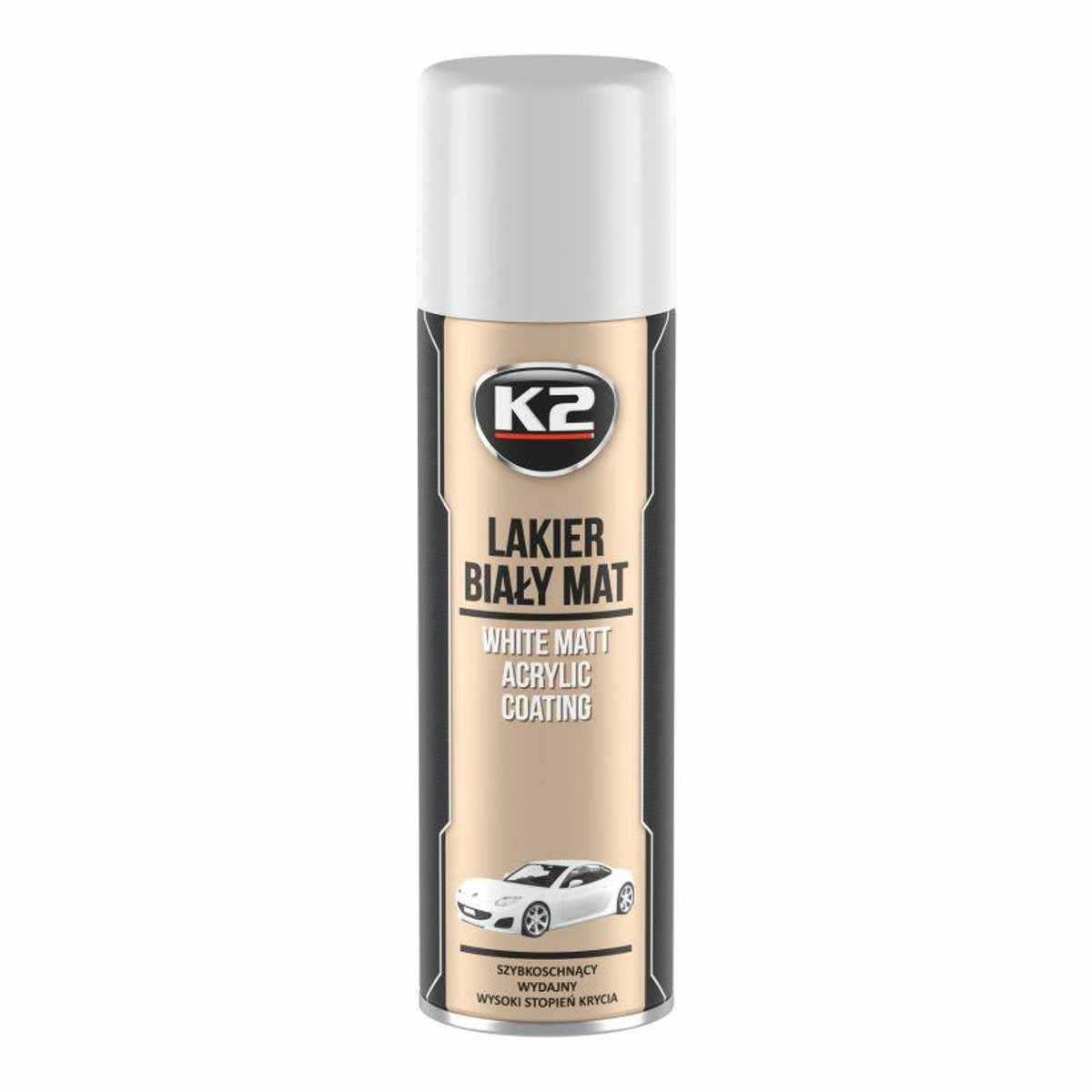 K2 - Acrylspraylak - Wit Mat - 500ml - Sneldrogend