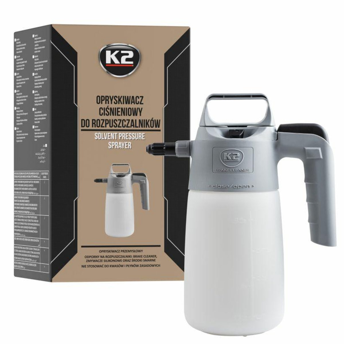 K2 PRO Serie Industriële Drukspuit 1L Viton Uszczelnienia Comfort Handgreep Grijs