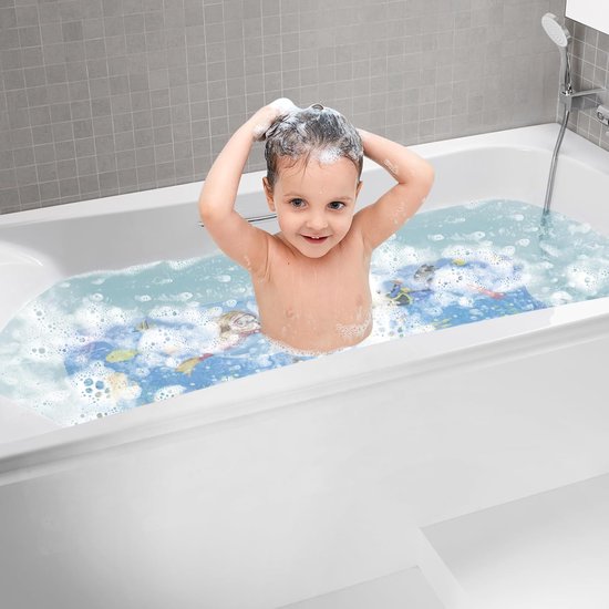 Kinder Badmat - Douchemat Antislip - Veilig Baden - 200 Zuignappen - 100 x 40 cm - Blauw van Kinder — afbeelding 5