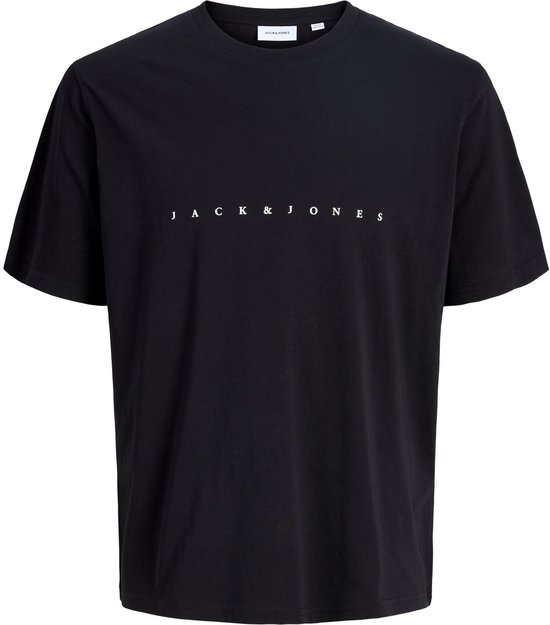 Zwarte Jack & Jones t-shirt met witte tekst op de borst.