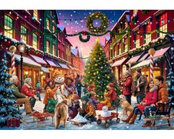 Bluebird Puzzle kerst puzzel Christmas Street - 1000 stukjes.