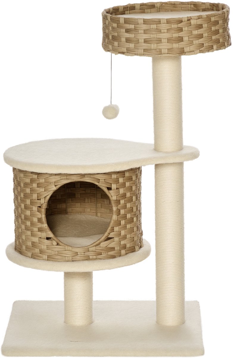 PawHut Krabpaal met kattengrot D30-484