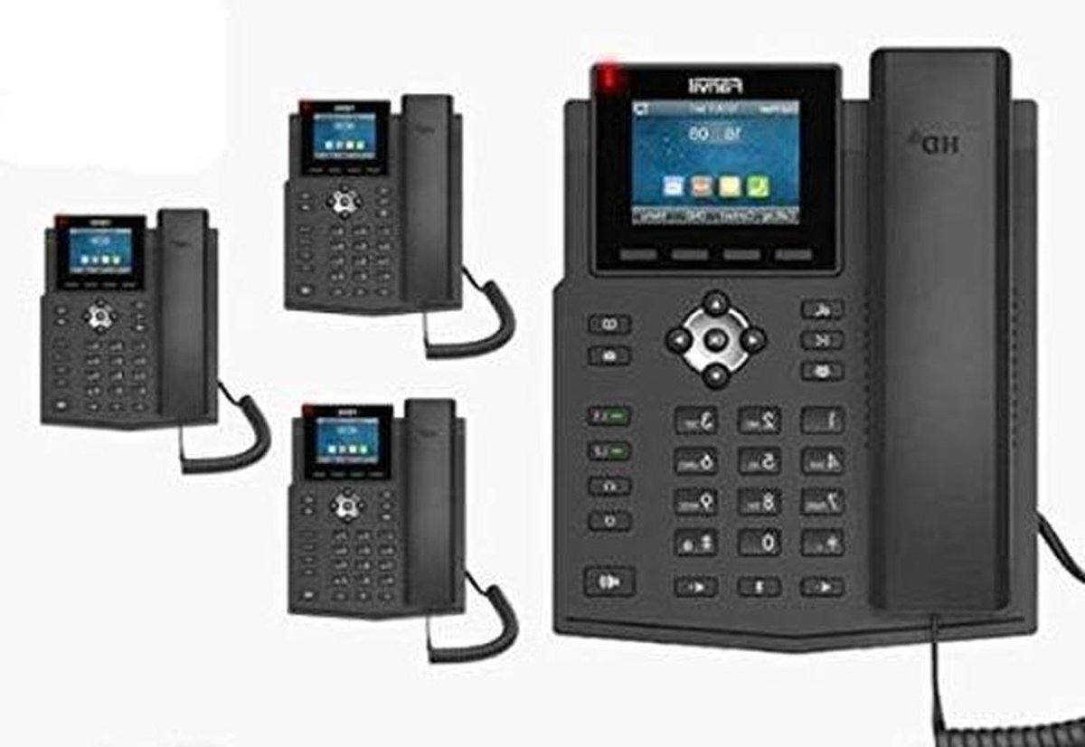 IP Telefoon - VoIP Telefoon - Zakelijke Communicatie - HD Audio - 4-pack - Zwart
