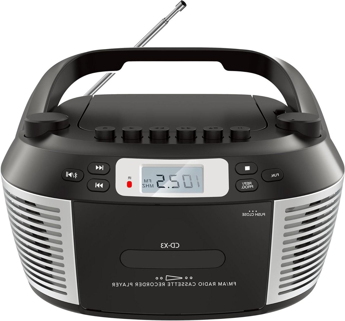 Draagbare CD-speler - Boombox Radio - Muziek Luisteren - Bluetooth 5.1 Connectie - 24x23x13 cm - Zwart
