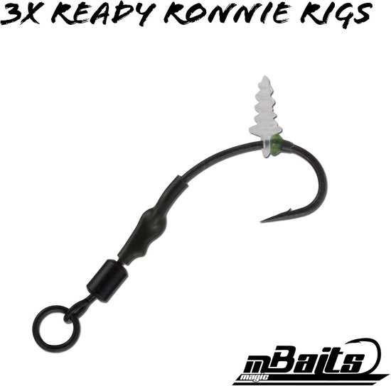 Boilierig 3 stuks - Pop Up Rig Vishaak - Karper Vissen - Met Bait Screws - Maat 4 - Zwart — afbeelding 2