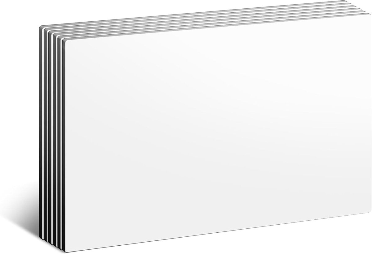 Magnetische Drooguitwisbare Bladen Set van 6 - Herbruikbare en Wasbare Stickers voor Koelkast, Bureau en DIY Whiteboard, 31cm x 21cm, Kleur Wit