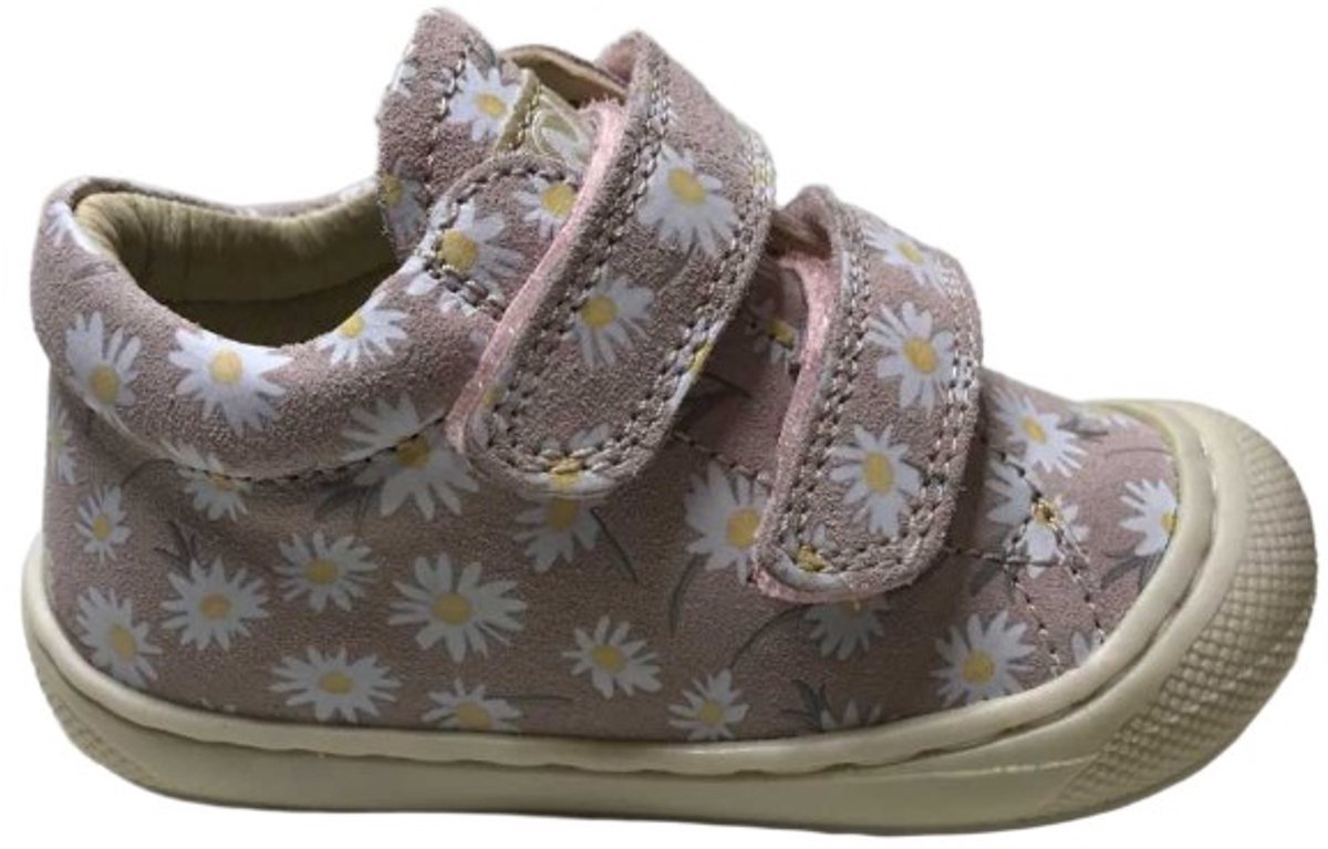 Naturino - Cocoon - Mt 28 - velcro's bumper lederen sneakers - margrietjes - roze