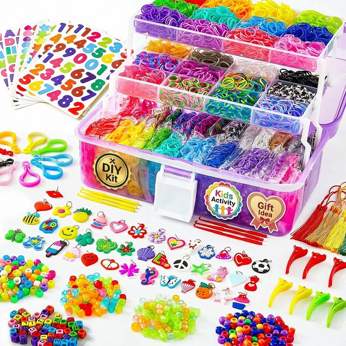 Bolke Loombandjes XL Set 17.500 Stuks - Loom Elastiekjes & Loom Bands - Armbandjes Maken - Starterspakket Meisjes