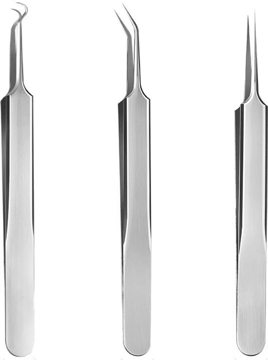 Poriënreiniger van roestvrij staal, 3-pack zilver
