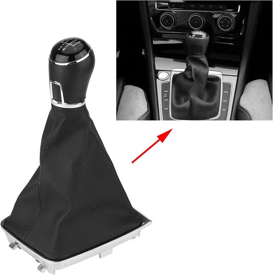 Versnellingspookknop met Legging - Schakelknop Auto - Auto Interieur - Directe Pasvorm - 5 Versnellingen - Zwart van Merkloos — afbeelding 3