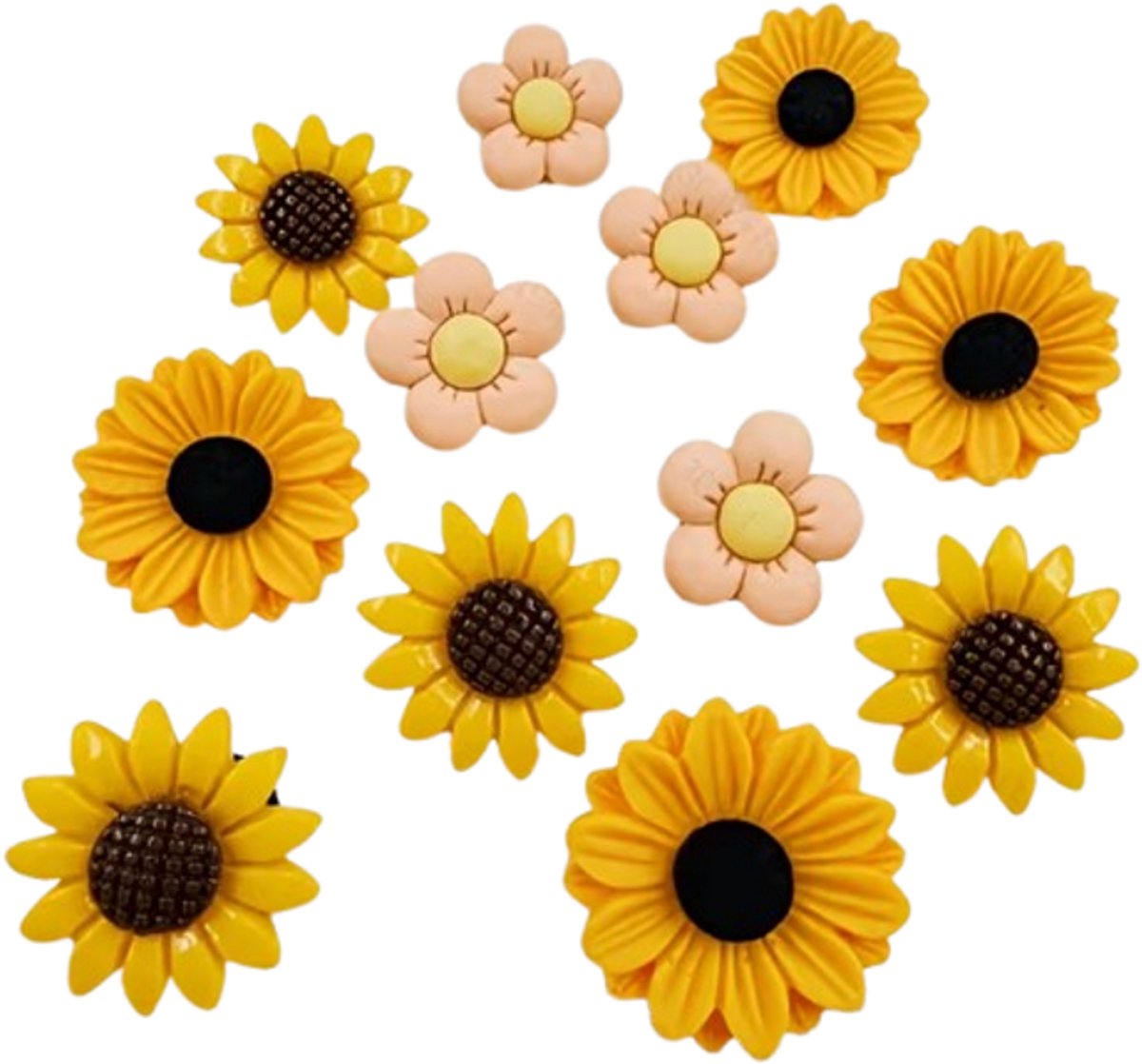 Schoen pins zonnebloemen - schoenbedels gele bloemen - bloemen pins - schoenaccessoire - ook geschikt voor crocs