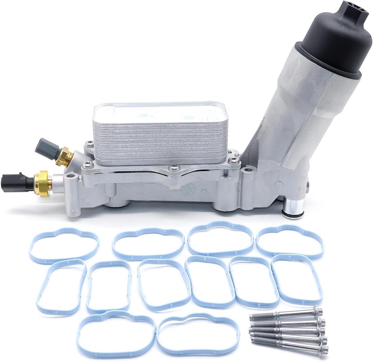 Upgrade Aluminium Motoroliekoeler Filterhuis Adapter Kit voor Dodge Ram ProMaster, Challenger, Jeep Wrangler JK en Grand Cherokee 2011-2016 - Betrouwbare vervanging, Hoogwaardige prestaties, Duurzaam ontwerp