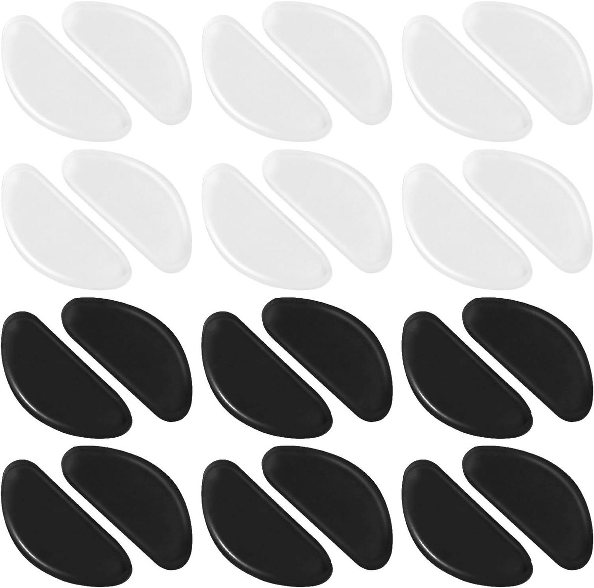 Neuspads voor brillen - Bril pads - Comfortabel dragen - Zelfklevend siliconen - 24 paar - Transparant