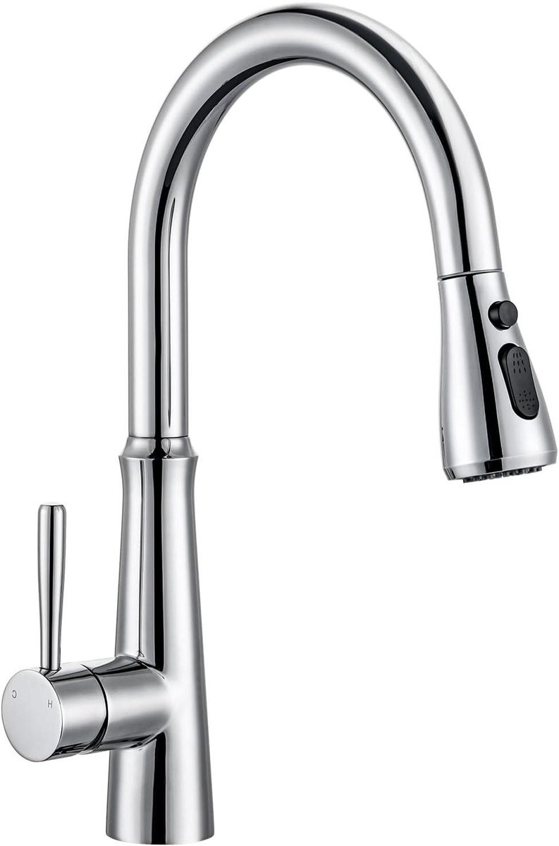 Keukenkraan Uittrekbaar - Keukenmengkraan Roestvrij - Snel Afspoelen - 3 Waterstanden - 50