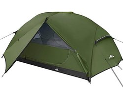 kampeertent 2-3 personen, 2 deuren ventilatie dubbellaagse waterdichte lichte backpacktent met draagtas, 3-4 seizoenen, eenvoudig op te zetten, ideaal voor kamperen, wandelen en buiten.