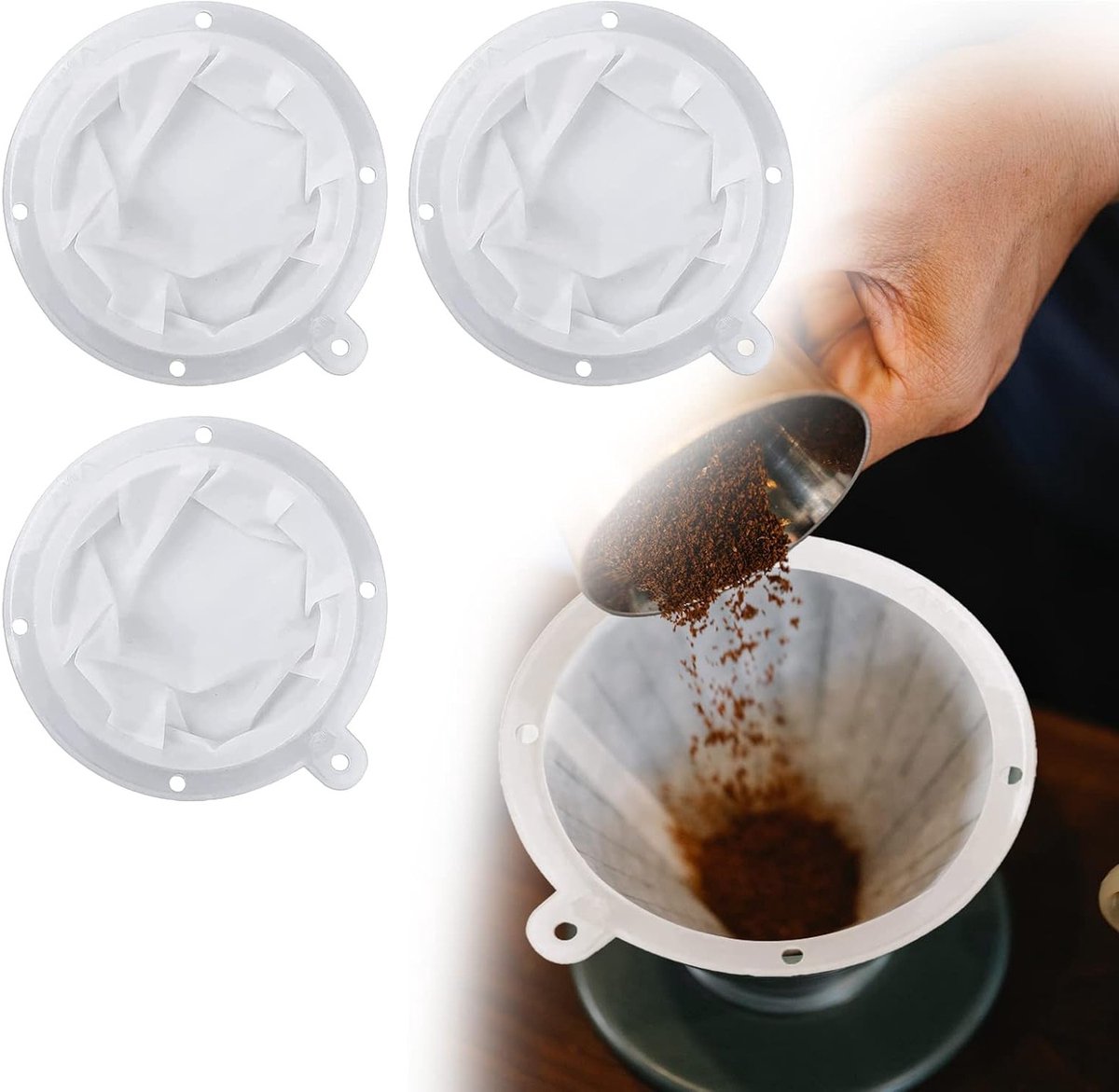 3 Stuks Nylon Zeef voor Koffiefilter, Wijnfilter en Notenmelk - Fijnfilterdoek voor Sojamelk, Sap en Frituurolie (200 Mesh/300 Mesh/400 Mesh)