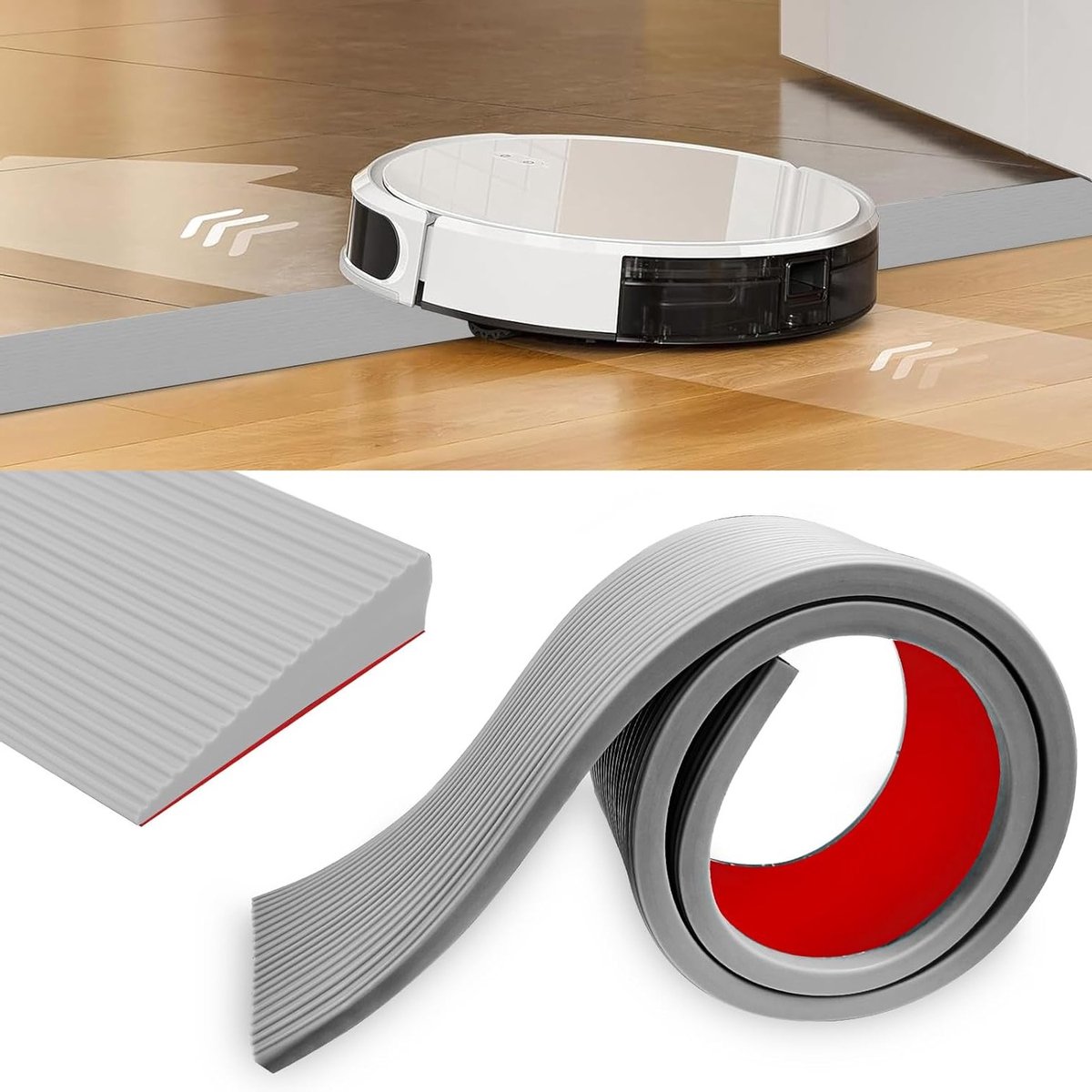 Drempelhelling 90 x 8 x 1.5 cm, Rubber Rolstoelhelling, Antislip Oppervlak, Toegankelijke Drempel Ramp voor Rolstoel, Kinderwagen en Transportkar, Grijs