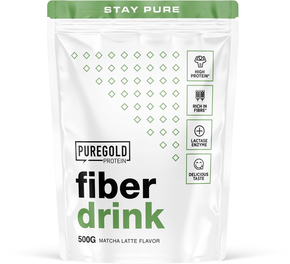 Pure Gold Fiber Drink – Eiwit & Vezel Drank – Matcha Latte – 500g