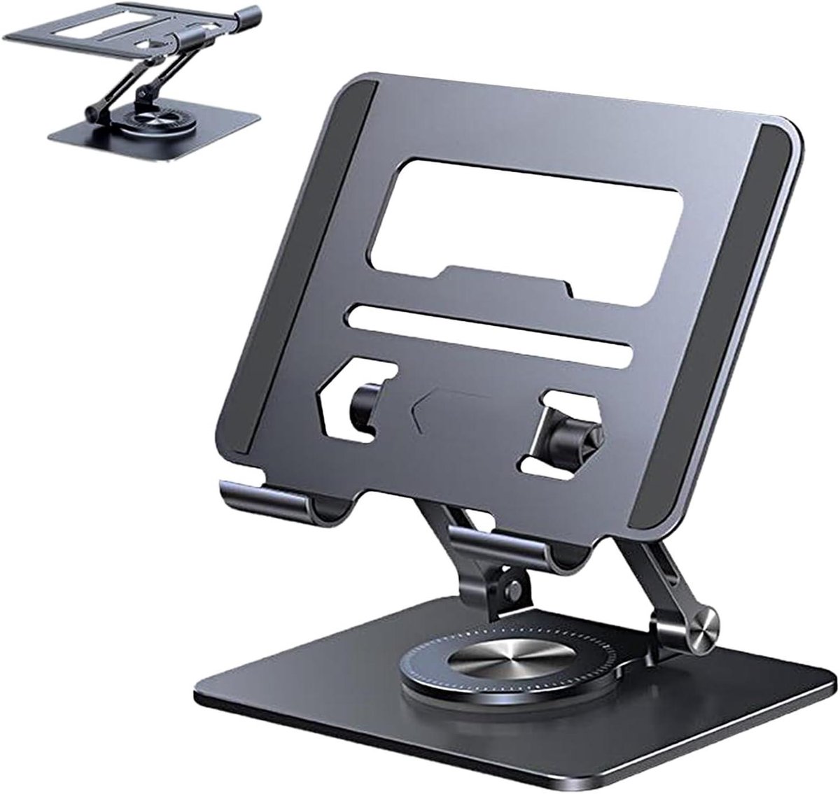 Laptopstandaard - Notebook houder - Ergonomisch werken - 360 graden koeling - 17 x 15 cm - Zwart