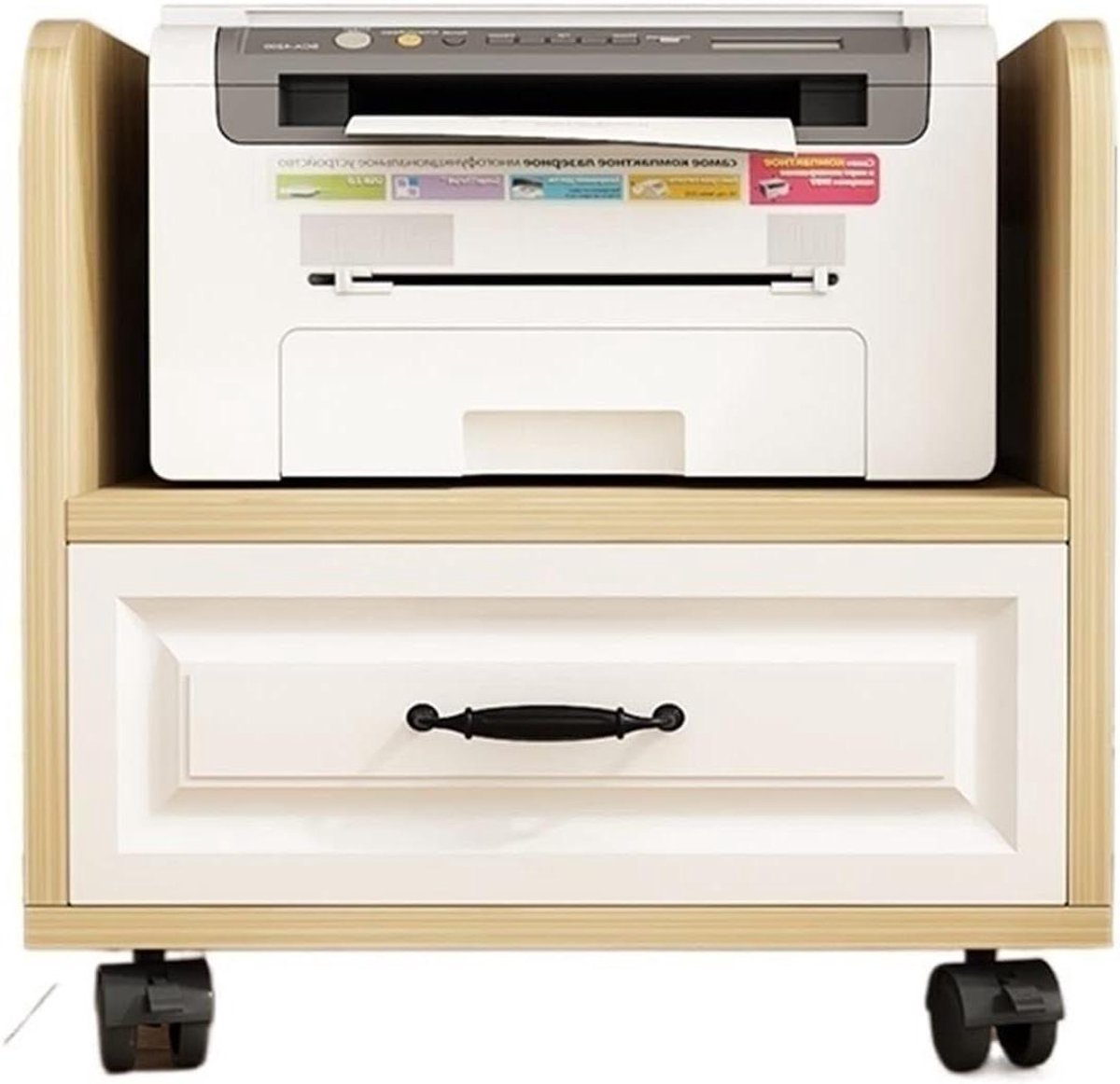 Mobiele Printerstandaard - Opbergrek Bureau - Ruimte Besparen - Verrijdbaar Onderstel - 40x46.5cm - Multicolor