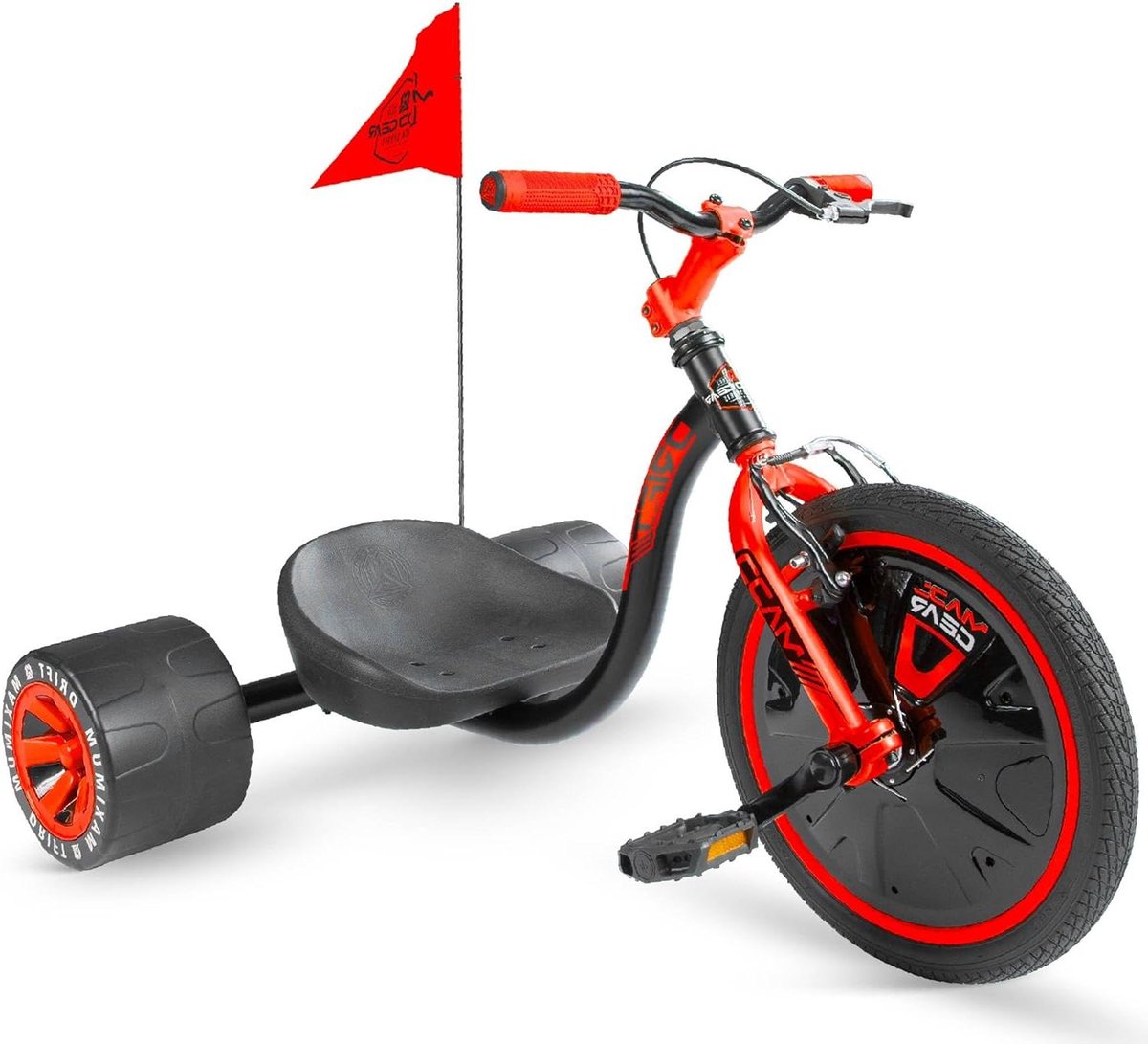Drift Trike - Trapskelter - Avontuurlijk Spelen - Verstelbare Zitting - 16 inch Wiel - Zwart Rood