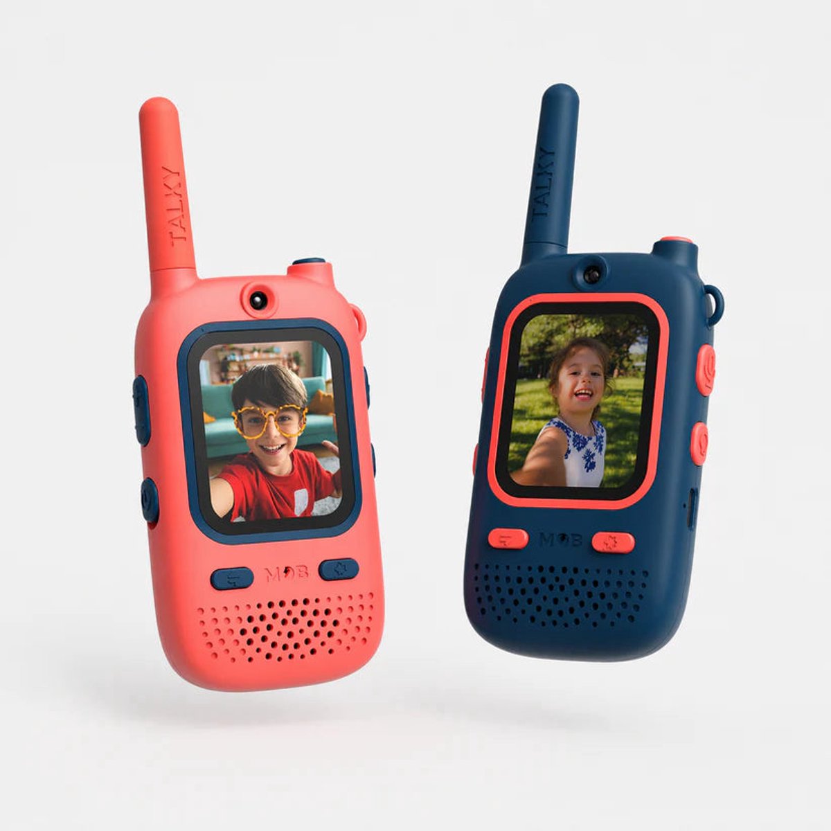 MOB Talky Video Walkie talkies - Set van 2 stuks - Rood/Blauw