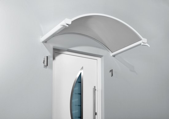 Foto: Deurluifel noordwijk 160 x 90 x 30 cm aluminium wit helder polycarbonaat kanaalplaat 6 mm