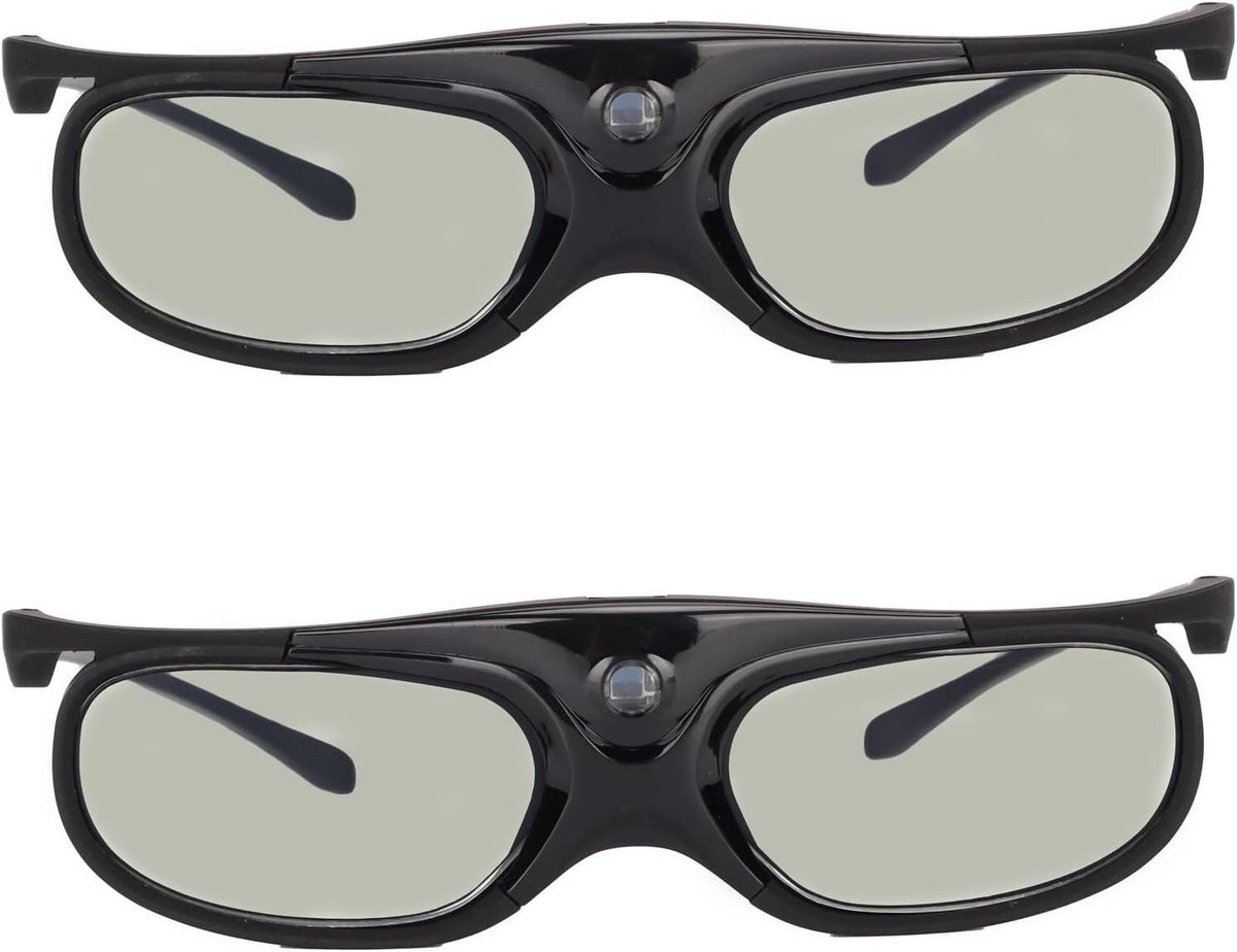 3D Brillen - Actieve Sluiter - Film Kijken - DLP Link Compatibel - 2 Stuks - Zwart
