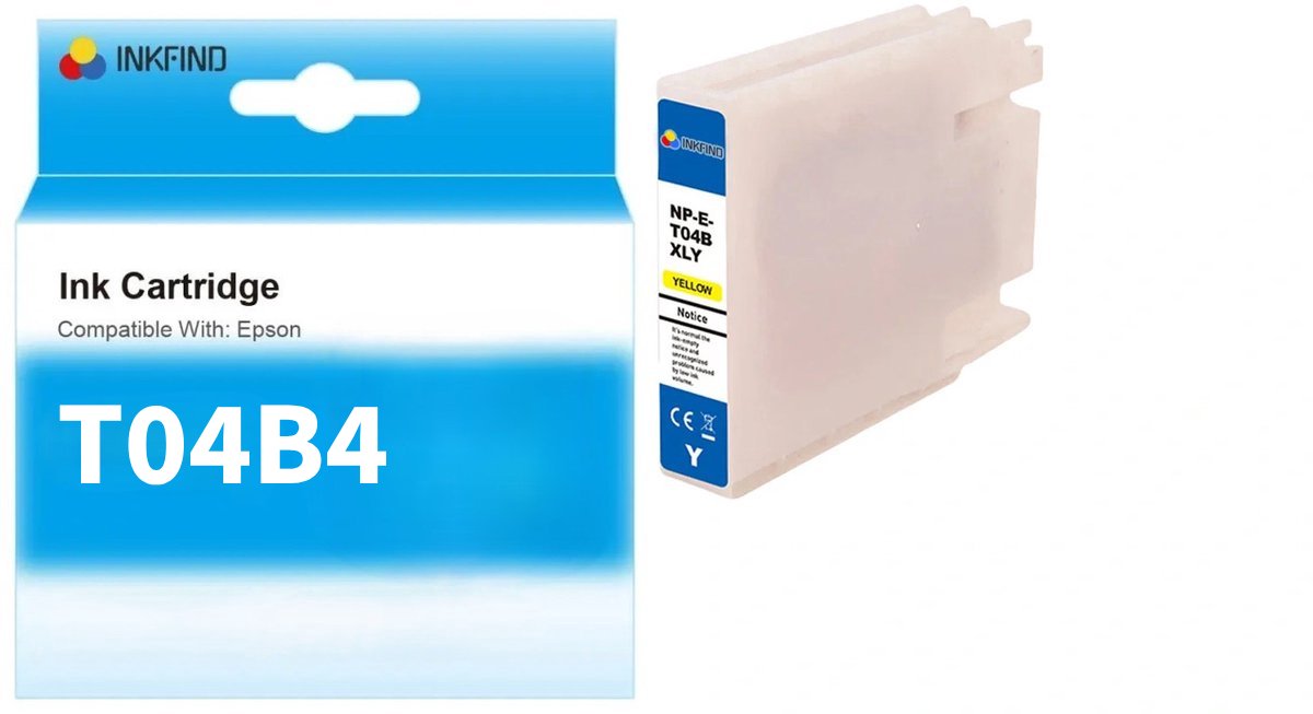 INKFIND T04B Geel Inktcartridge compatibel met Epson T04B (T04BXLY) Hoge Capaciteit - 1-pack Geel*1
