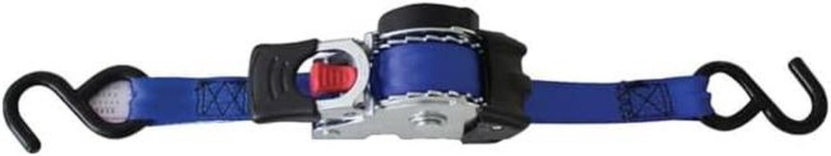 Automatisch Sjorsysteem - Spanband met haak - Veilig Transport - S-haak - 3 meter - Blauw