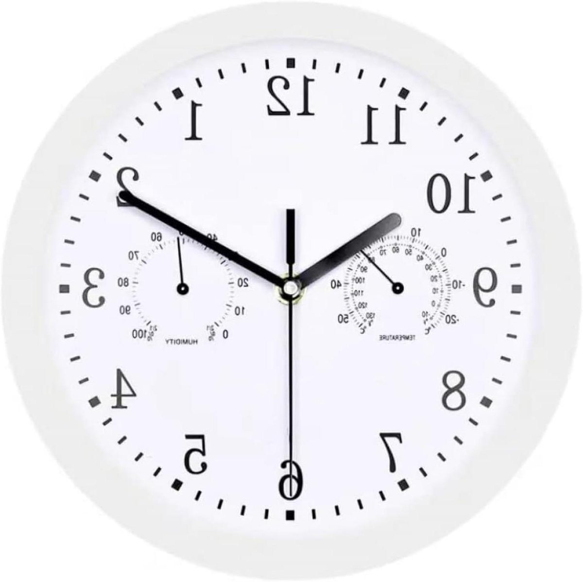 Buitenklok Waterdicht - Wandklok Terras - Weer Monitoren - Met Hygrometer - Diameter 10 Inch - Wit