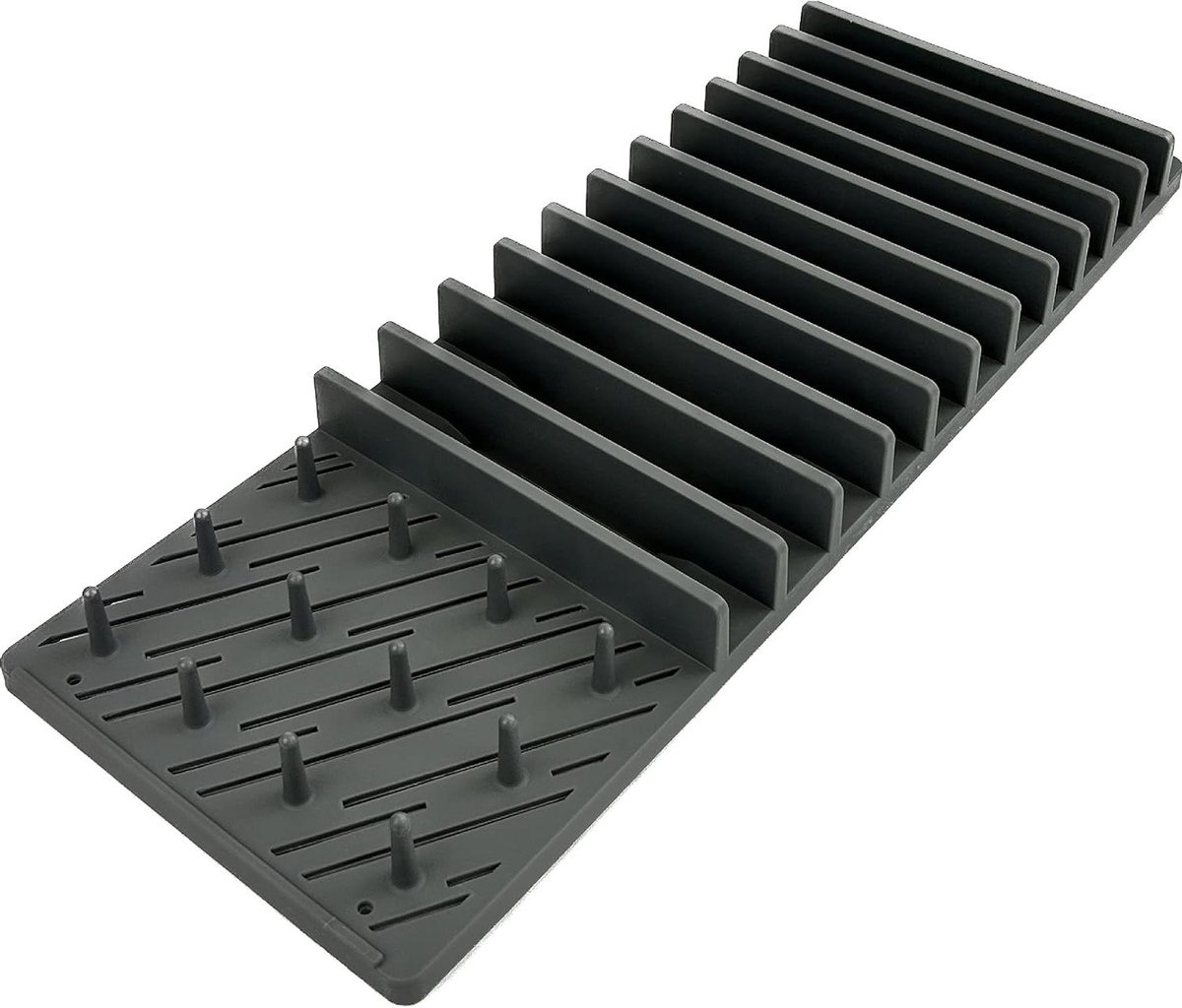 Afdruiprek Keuken - Keukengerei Houder - Borden Drogen - Platte Opbergvorm - 44 cm - Grijs