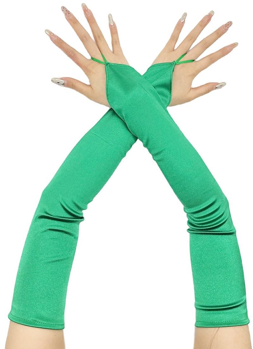 ONF3 - Vingerloze Lange Handschoenen - Elegante Handschoenen - Perfect voor Feestjes - Zwart - Cosplay - Voor Vrouwen - Geschikt voor Feestelijk...