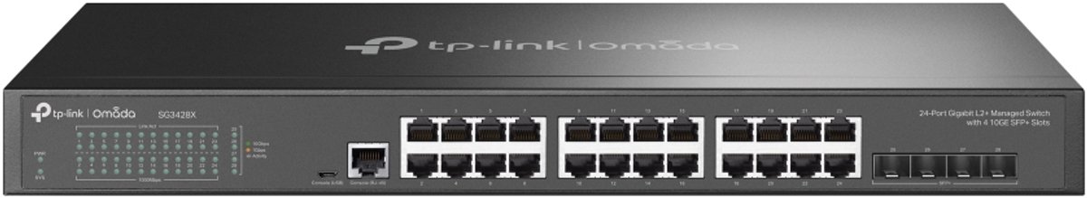 TP-Link Omada SG3428X netwerk-switch Managed L2+/L3 Gigabit Ethernet (10/100/1000) 1U Zwart