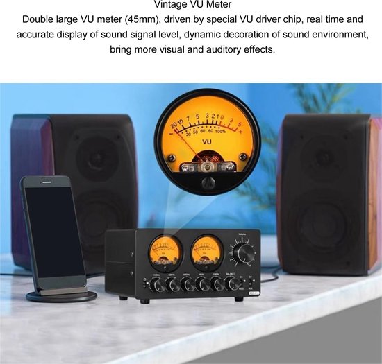 aladdien - 5 Band Equalizer - Vintage VU Meter - Voor Home Stereo - En Computer Speakers - Geluidsverbetering - Muziekervaring - Geschikt voor Thuis... van Merkloos — afbeelding 5
