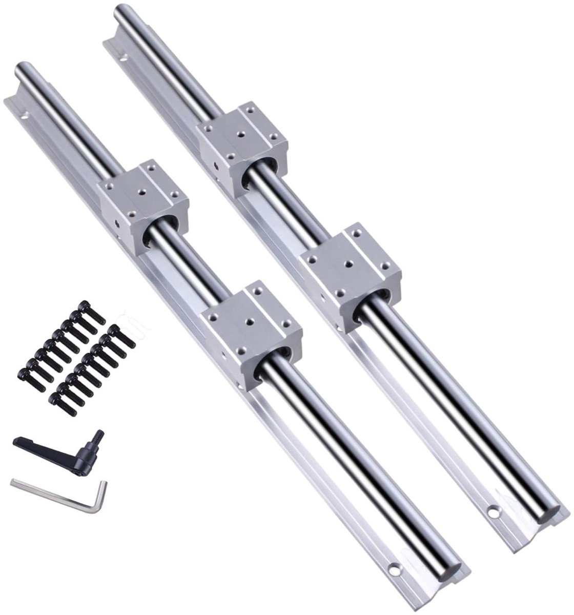 Lineaire Gids Set - Bewegingssysteem - Automatisering Bouwen - Hoge Precisie - 400 mm Lengte - Zilver