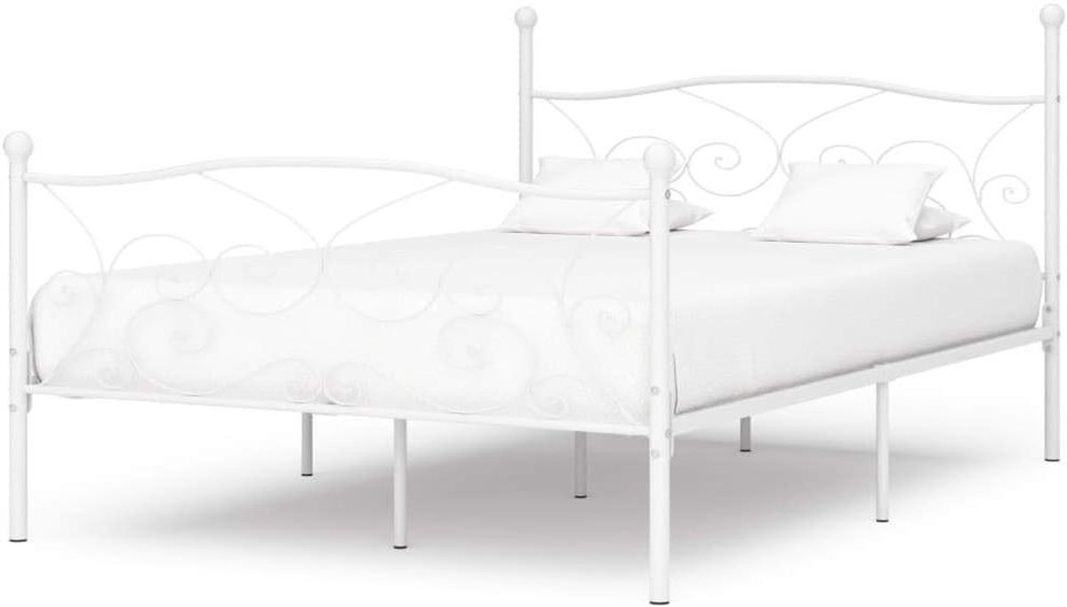 Metalen Bedframe - Lattenbodem Bed - Goede Nachtrust - Solide Constructie - 120x200 cm - Wit