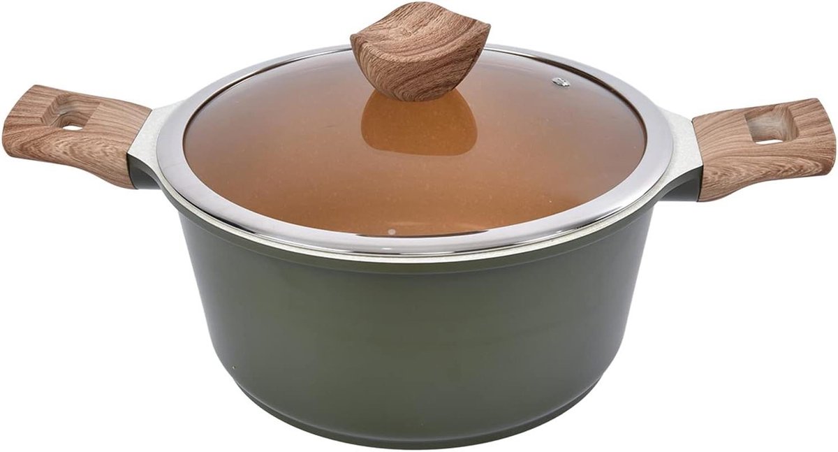 Soeppan - Kookpot Antiaanbak - Zeevruchten Koken - Gelijkmatig Opwarmen - 24 cm - Zwart