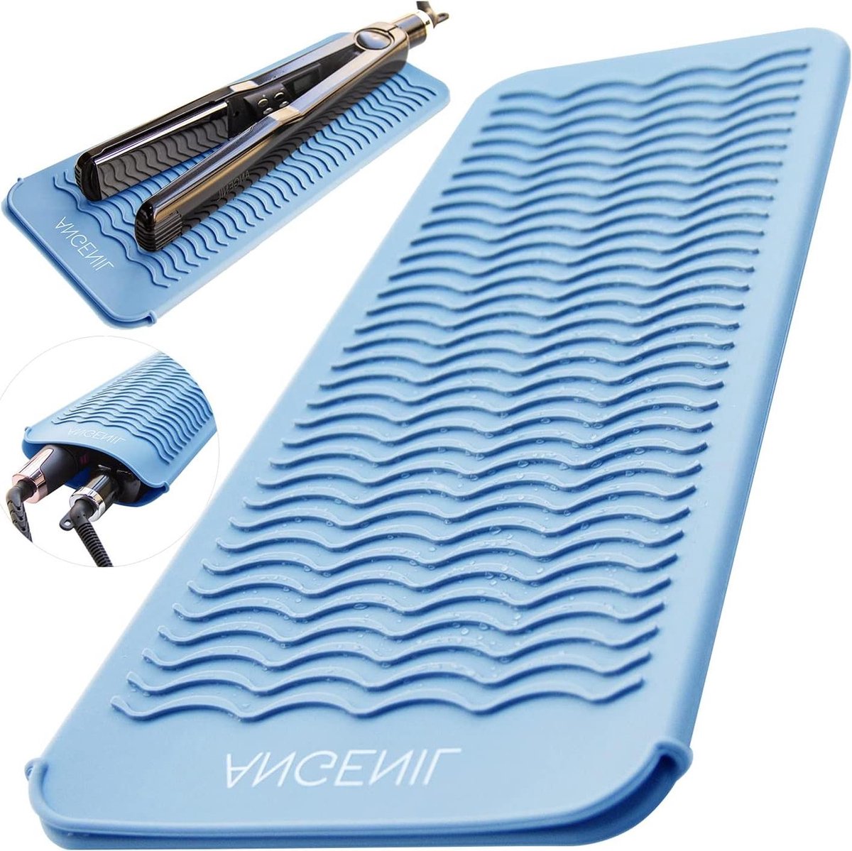Hittebestendige Mat - Styling Tool Pouch - Bescherming Styling Tools - Voedselveilig Siliconen - 28.5 x 14 cm - Blauw