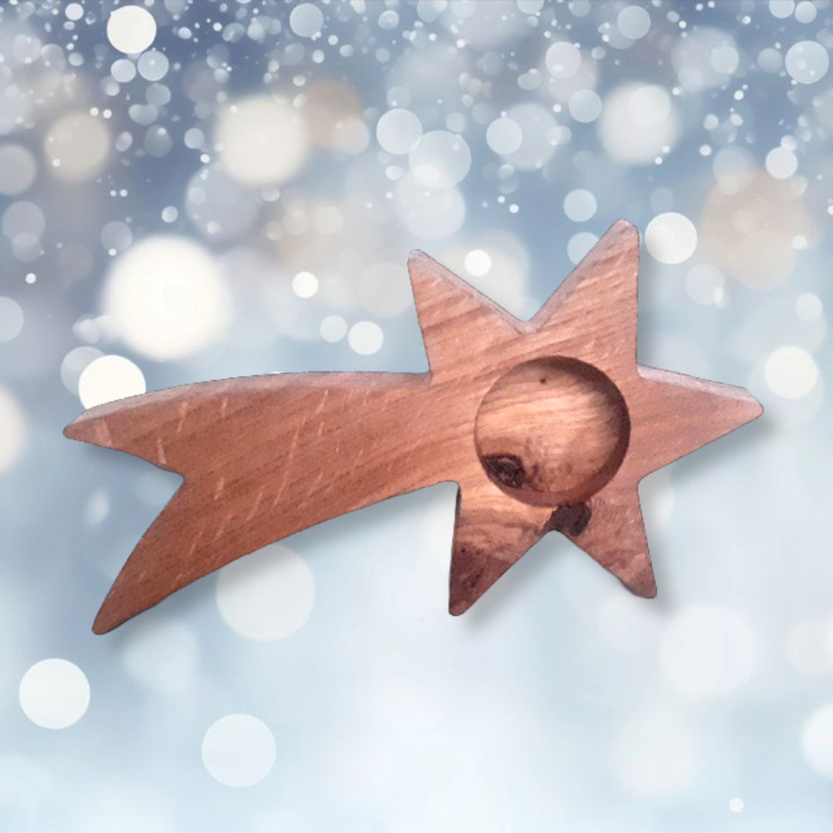 Jacintha's kadowinkeltje - Waxinelichthouder vallende ster - kerst - lichtjes - waxinelicht