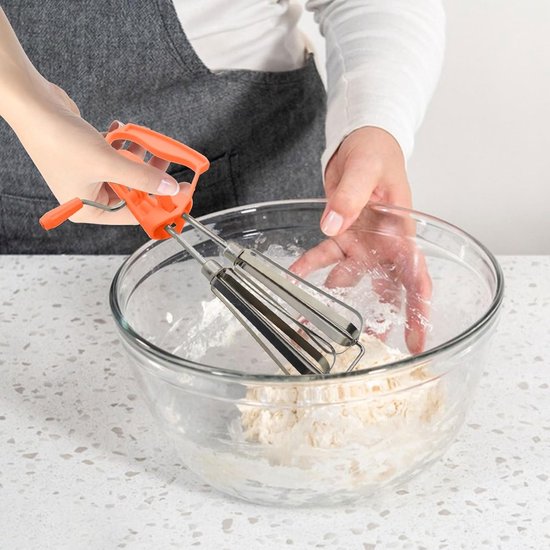 Handslingermixer - Eierklopper - Beslag Mixen - Roestvrijstaal - 25 cm - Oranje — afbeelding 3