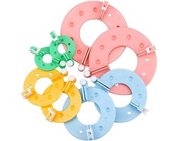 Creatieve Pluche Ballen Maker Set voor Ambachten - 8 Stuks Pompon Gereedschap in Roze, Blauw, Geel en Groen voor Decoratie en Cadeaus